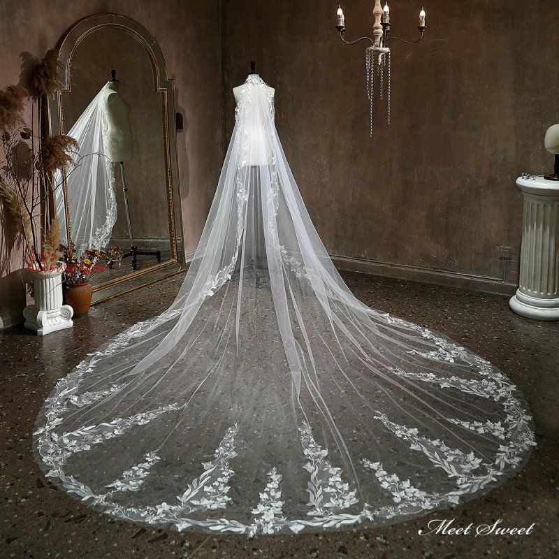 ウエディングベール ウェディングベール ロングベール チャペルベール マリアベール 刺繍 花嫁 披露宴 二次会 ブライダル 結婚式 前撮り ホワイト米 hax5v923394