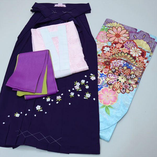 二尺袖 着物袴 フルセット From KYOTO 着物丈はショート丈 袴変更可能 