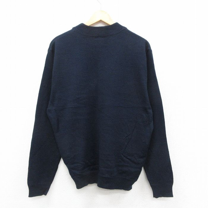 XL/古着 長袖 フルジップ ニット カーディガン メンズ 90s USPS