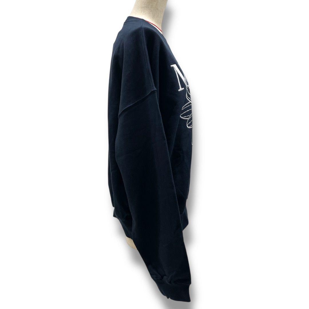  Mardi Mercredi マルディメクルディ スウェット トレーナー 刺繍 紺 ネイビー フリーサイズ レディース 秋 ゴーゴー古着 6 No.825 トレーナー スウェット トップス