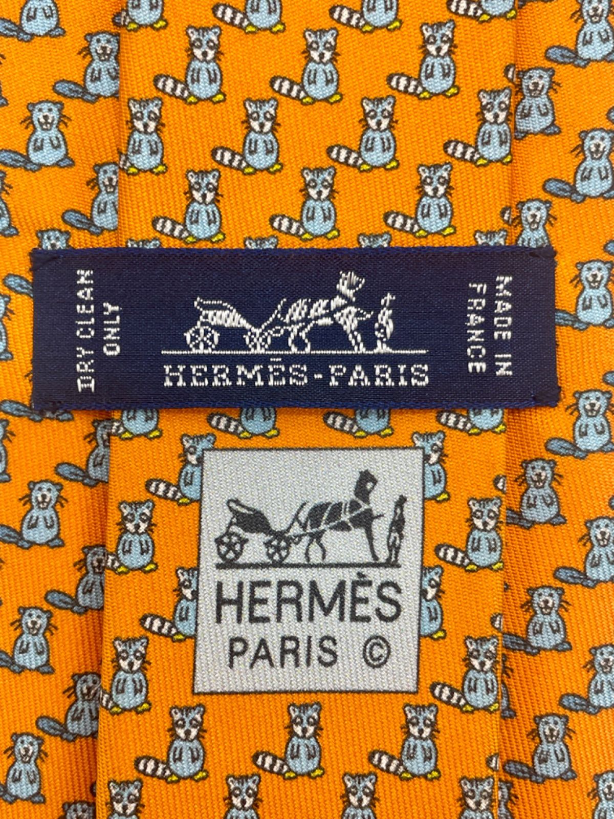 【HERMES】 シルクネクタイ ビーバー オレンジ HERMES】 シルクネクタイ ビーバー オレンジ - メルカリ