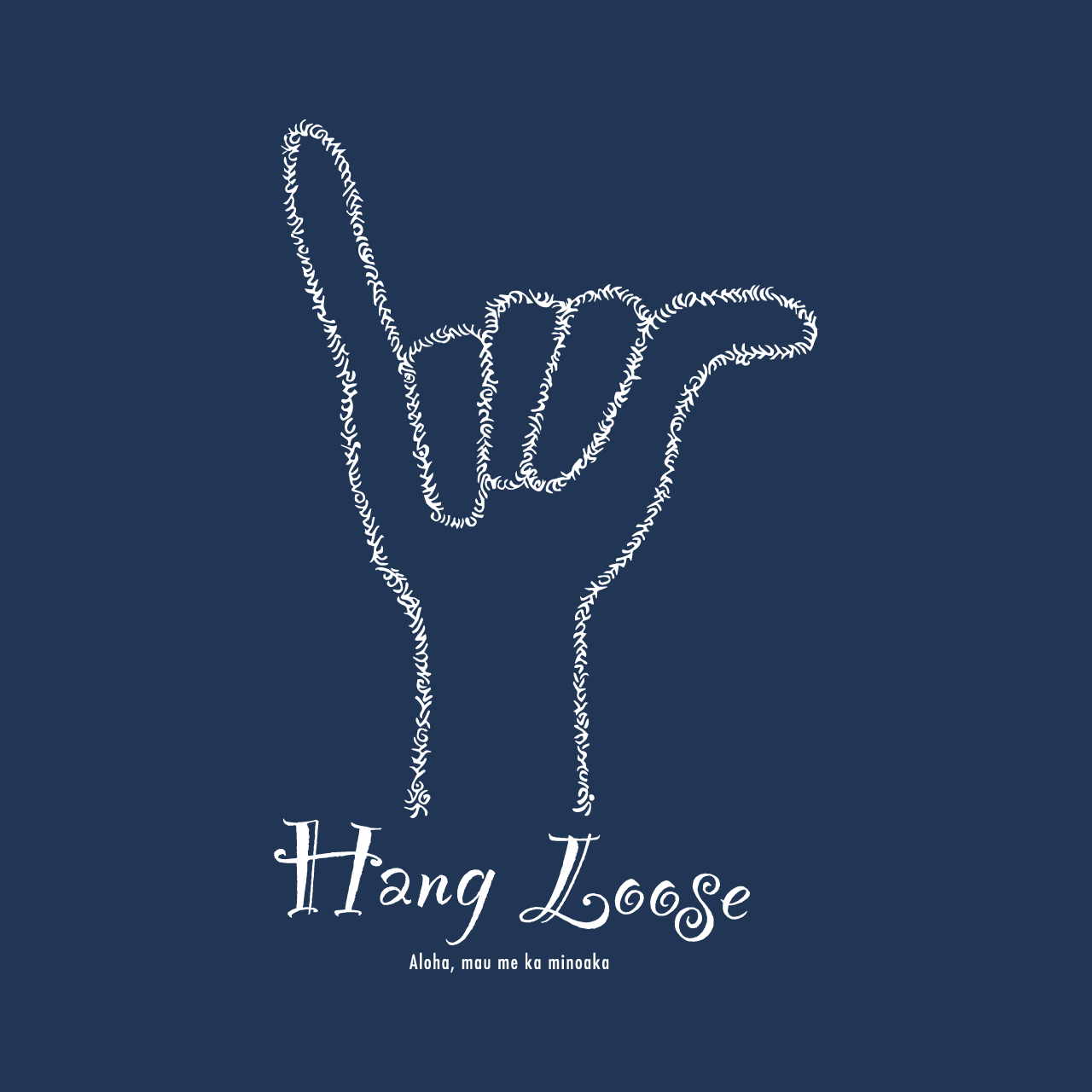 グラフィックロングTシャツ　Hang Loose Mono / Black -Long-