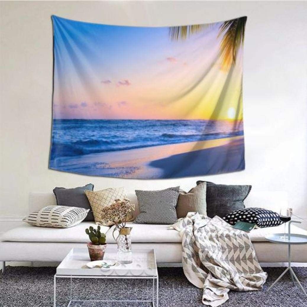 ビーチ2_152×130CM タペストリー 海 ビーチ 夕焼け ハワイアン 自然