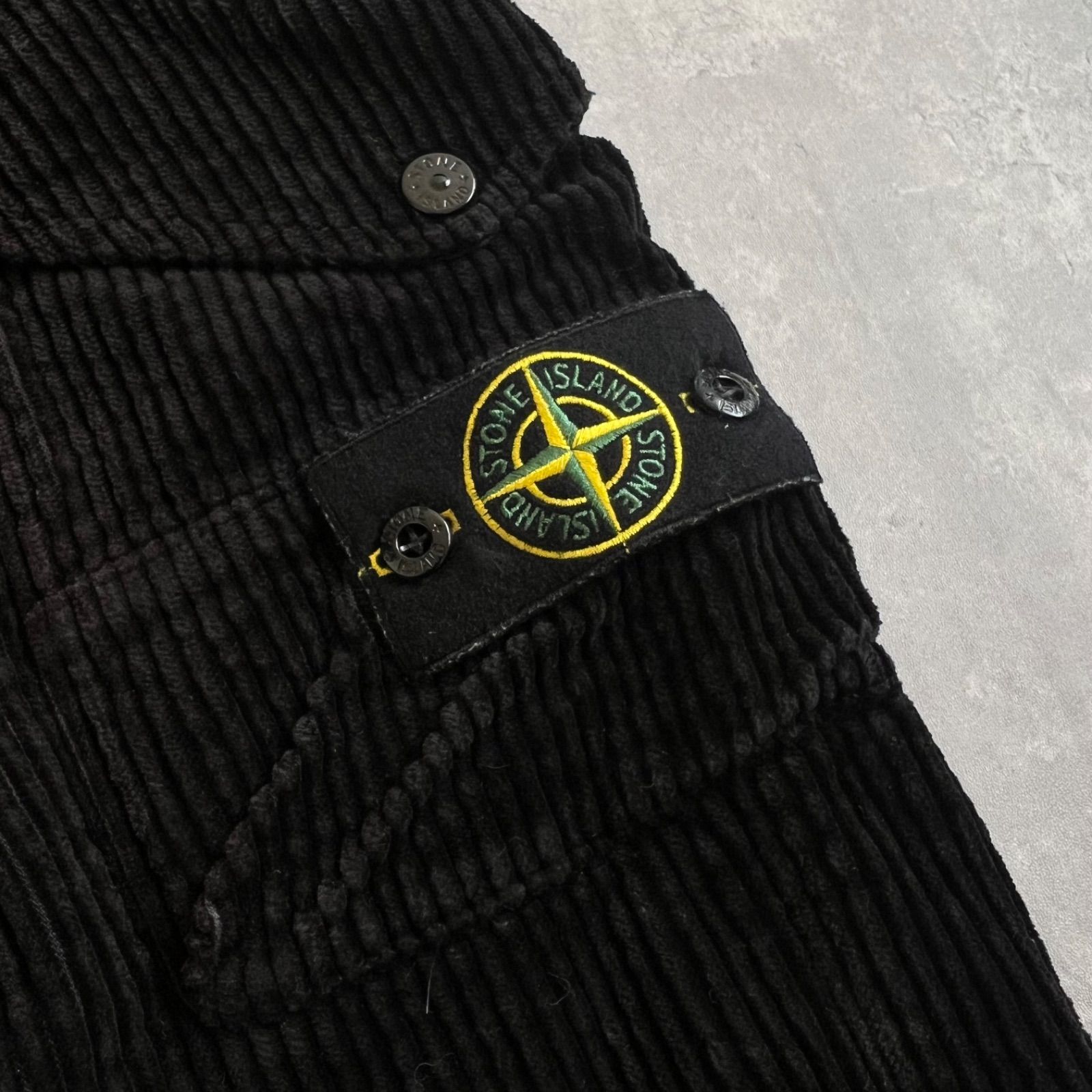 STONE ISLANDトラウザーズコーデュロイカーゴパンツブラック31