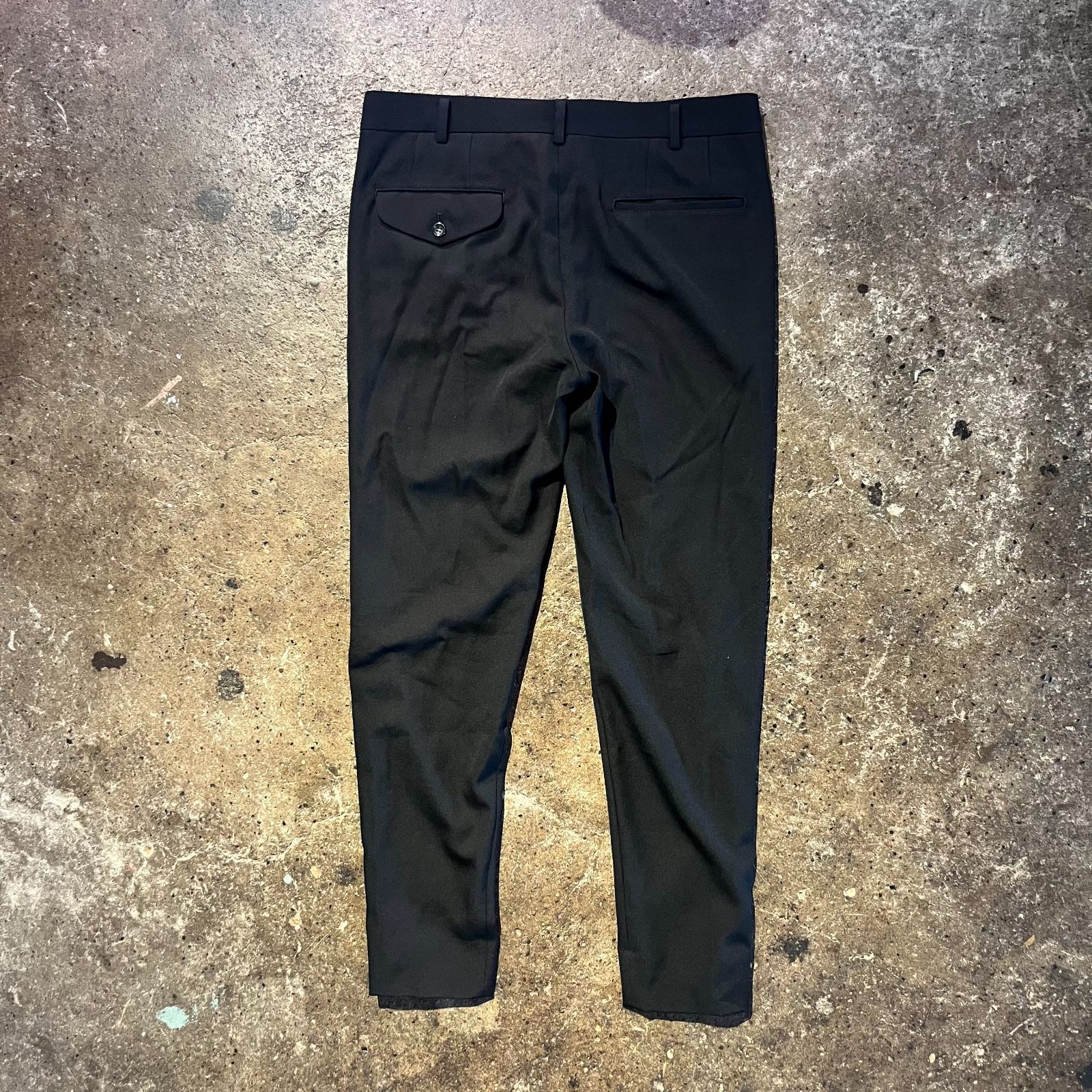 コムデギャルソンオムプリュス25ss ウールギャバ裾ジップパンツ コムデギャルソンオムプリュス25ss ウールギャバ裾ジップパンツ