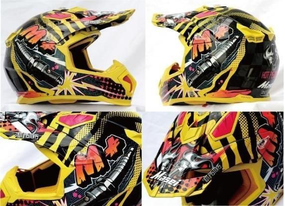 K 新品未使用品 MASEI オフロードヘルメット MX315ブラックイエロー バイク用品 Masei(マセイ) オフロード ヘルメット315 ブルー L