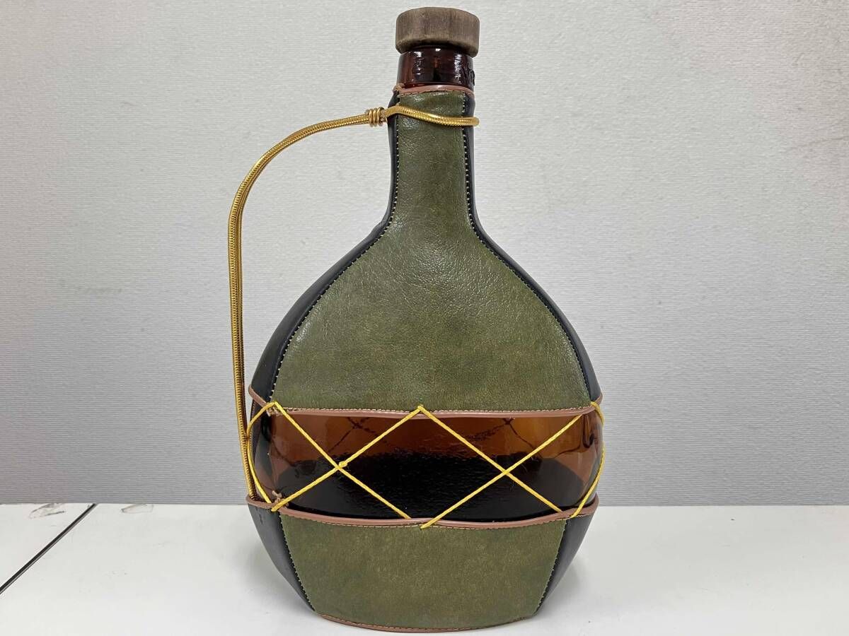 VIRESA スペイン製 アンティーク ガラス ボトル ワイン ウォーター デミジョン ヴィレサ 本革 レザー カバー
