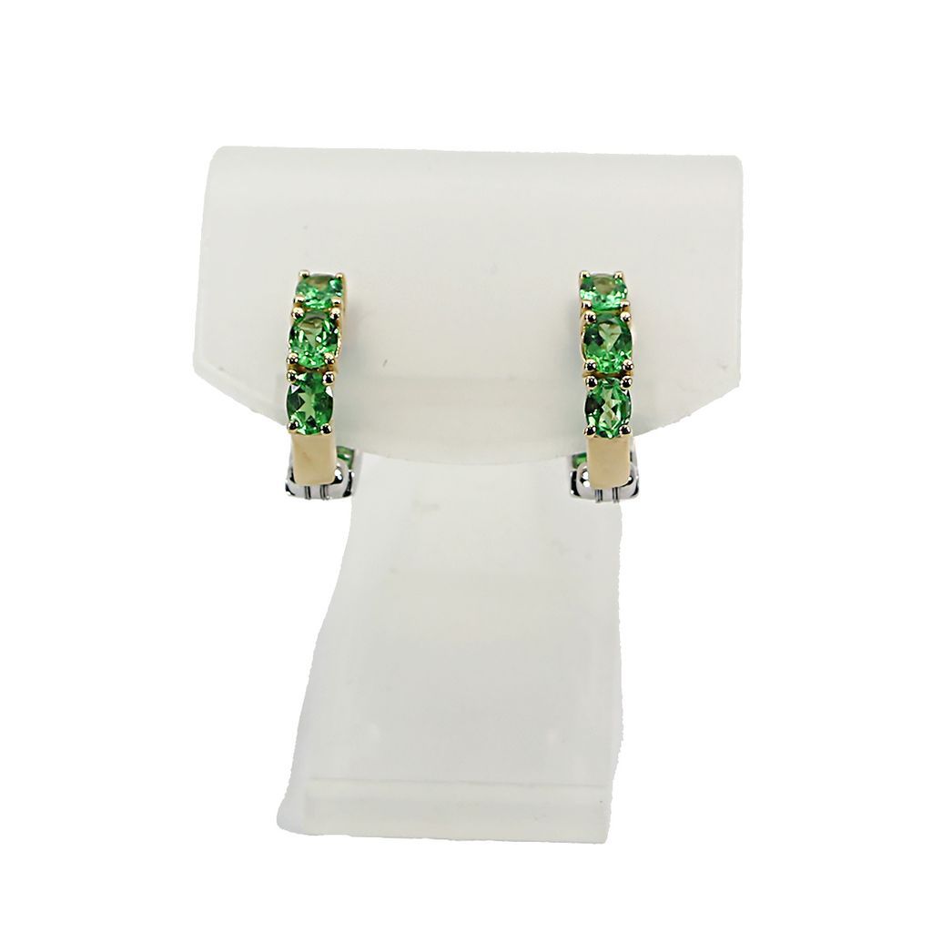 イヤリング ピアリング K18 フープ グリーングロッシュラーガーネット 1.10ct 1.10ct e25032505501