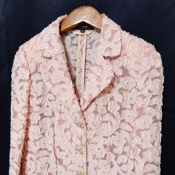 anc エスカーダ ESCADA ジャケット 36 ピンク 花柄 レディース