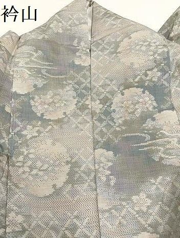 平和屋着物○本場大島紬 白大島 カタス7マルキ 雪輪花鳥文