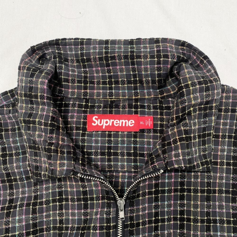 中古】Supreme Metallic Plaid Zip Up Shirt 