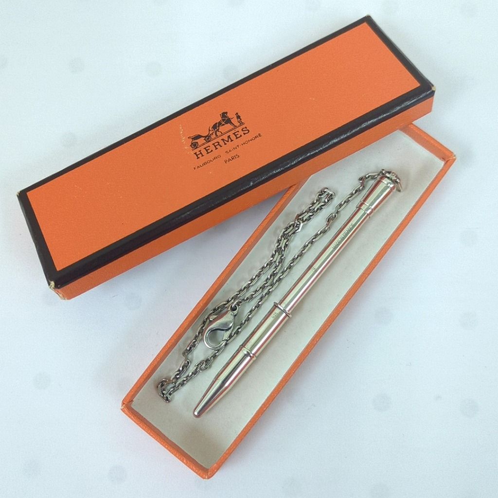 エルメス チェーン付 ボールペン アジェンダ用 シルバー 925 エルメス HERMES アジェンダ用チェーン付きボールペン シルバー