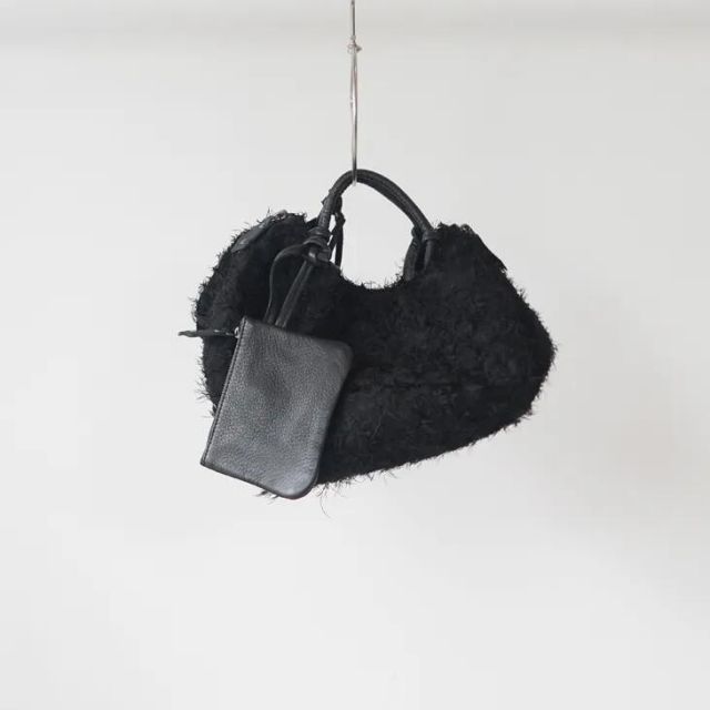 POMTATA ポンタタ | OTIS ENVAN TOTE S black | トートバッグ 国産レザー シンプル かわいい