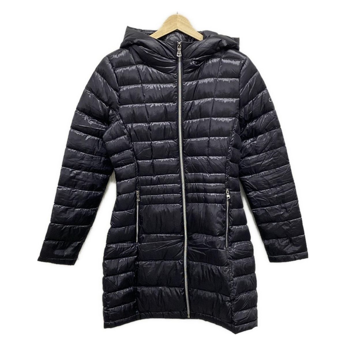 CalvinKlein カルバンクライン ダウンコート サイズS レディース - ダークネイビー 長袖|ジップアップ|フード付き|冬