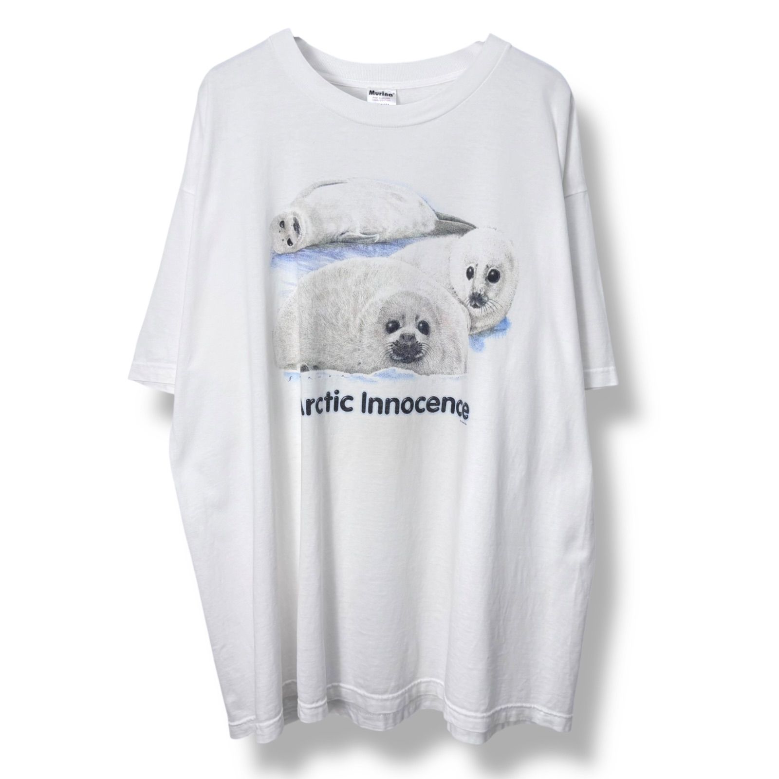 90s Human-i-Tees Print T-Shirt Made in USA 【XXL】 90年代 アザラシ 