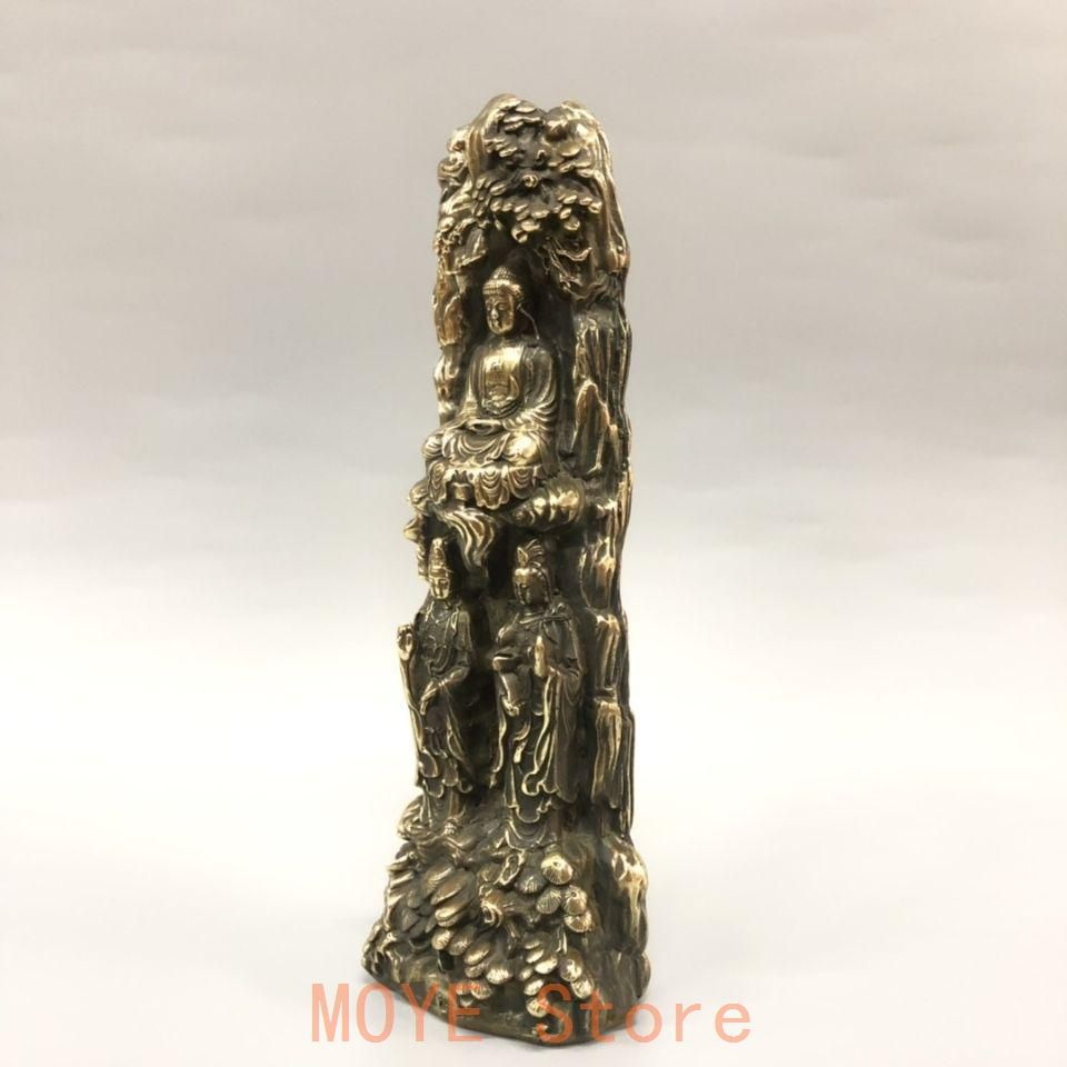 西方の三聖仏像  仏教美術 装飾品   工芸品 美術品 置物 仏教美術 仏像 西方三聖菩薩仏像 仏堂奉納 装飾品 工芸品 置物