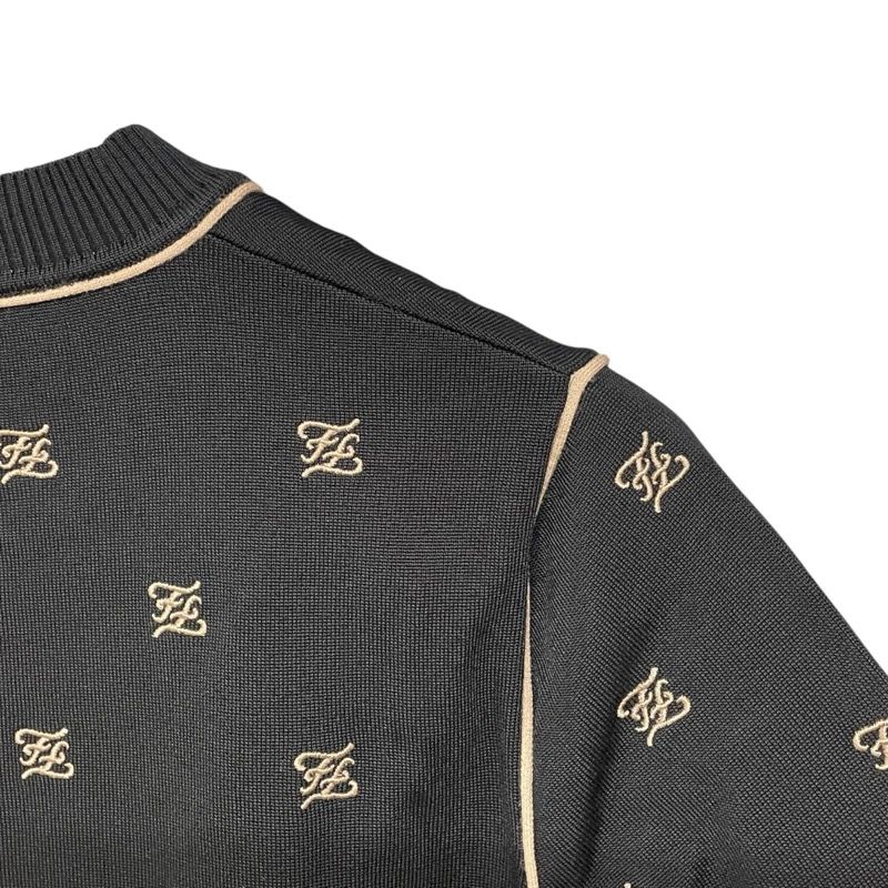 フェンディ FENDI ロゴ半袖ニットシャツ FZY925 ブラック