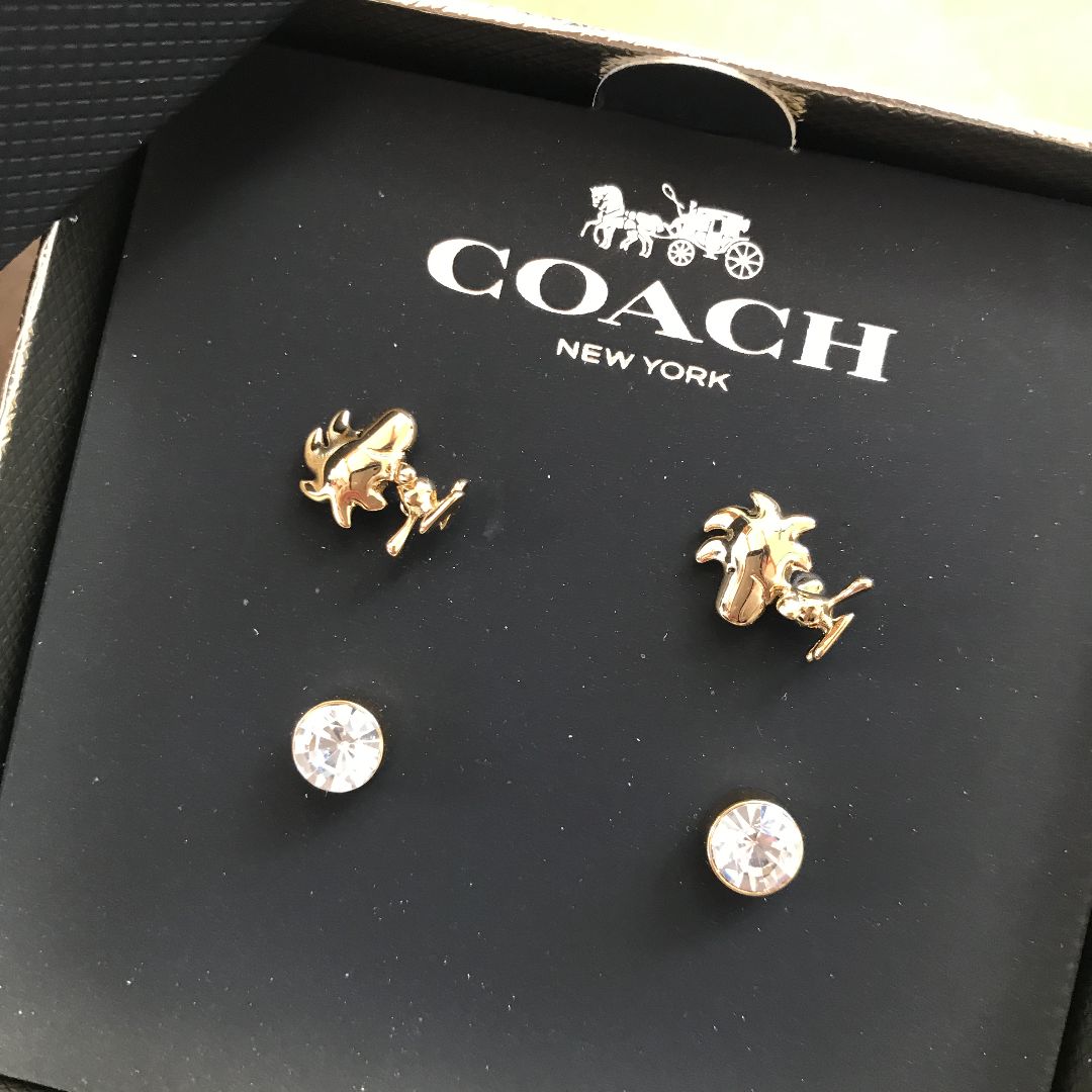COACH PEANUTS ウッドストック スタッド ピアス スヌーピー COACH X PEANUTS スヌーピー ウッドストック ピアスピアス
