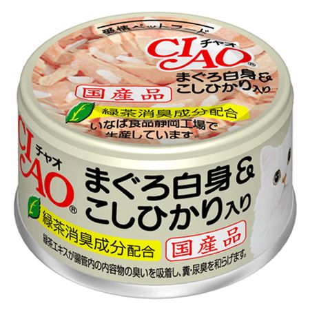 いなば CIAO ホワイティ まぐろ白身 こしひかり入り 85g×48缶