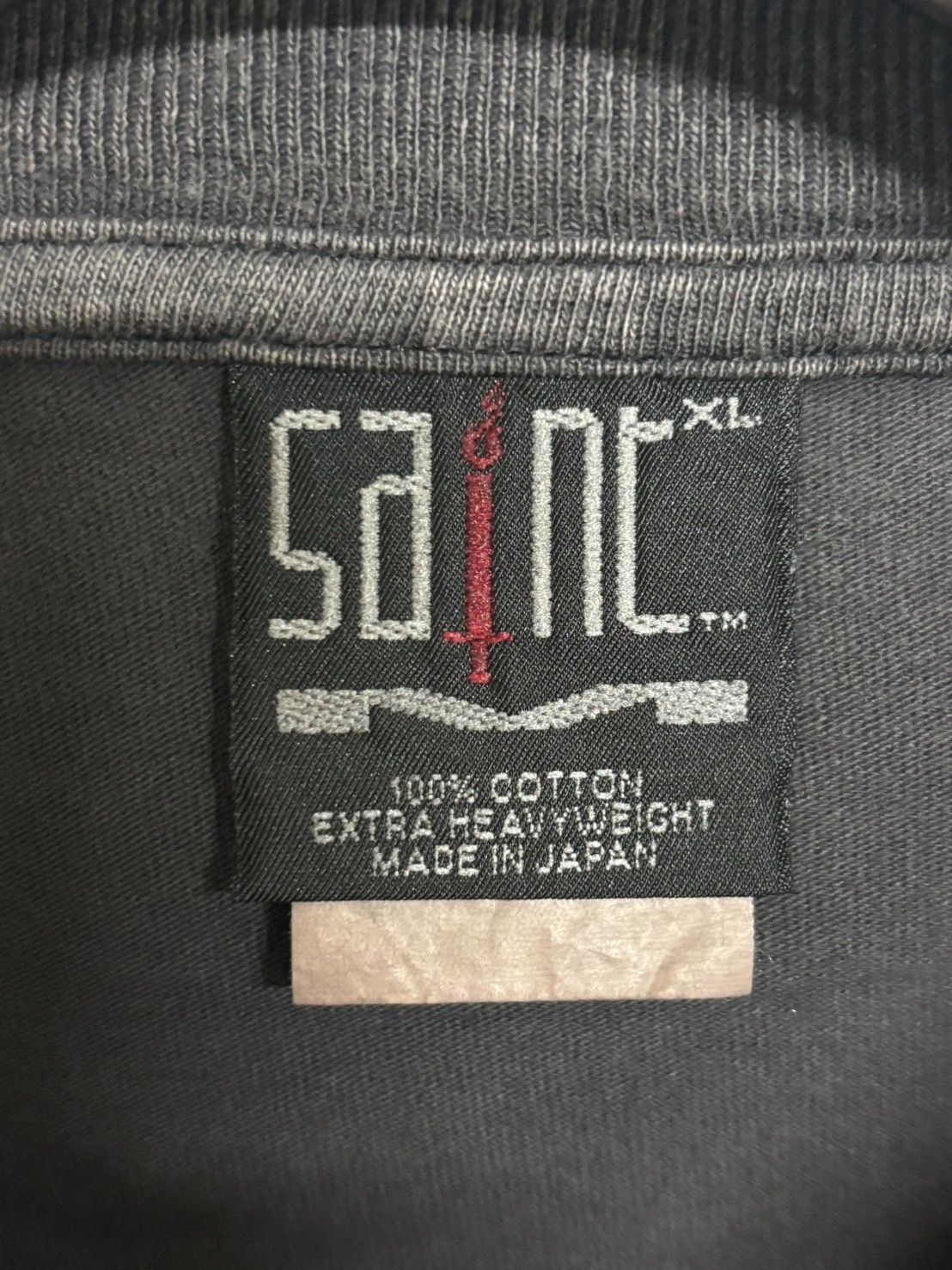SAINT Mxxxxxx ウォッシュ加工のブラックプリントTシャツ Lサイズ SAINT Mxxxxxx ウォッシュ加工のブラックプリントTシャツ L