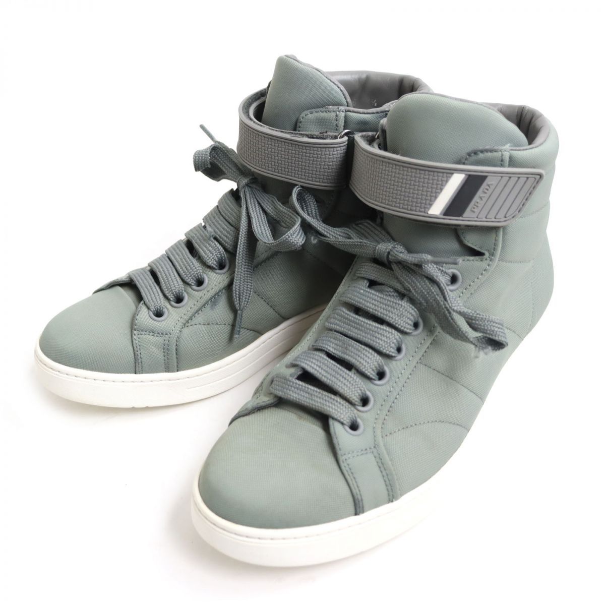 良品◇PRADA プラダ 4T3178 サイドジップ ベルクロ ロゴデザイン 