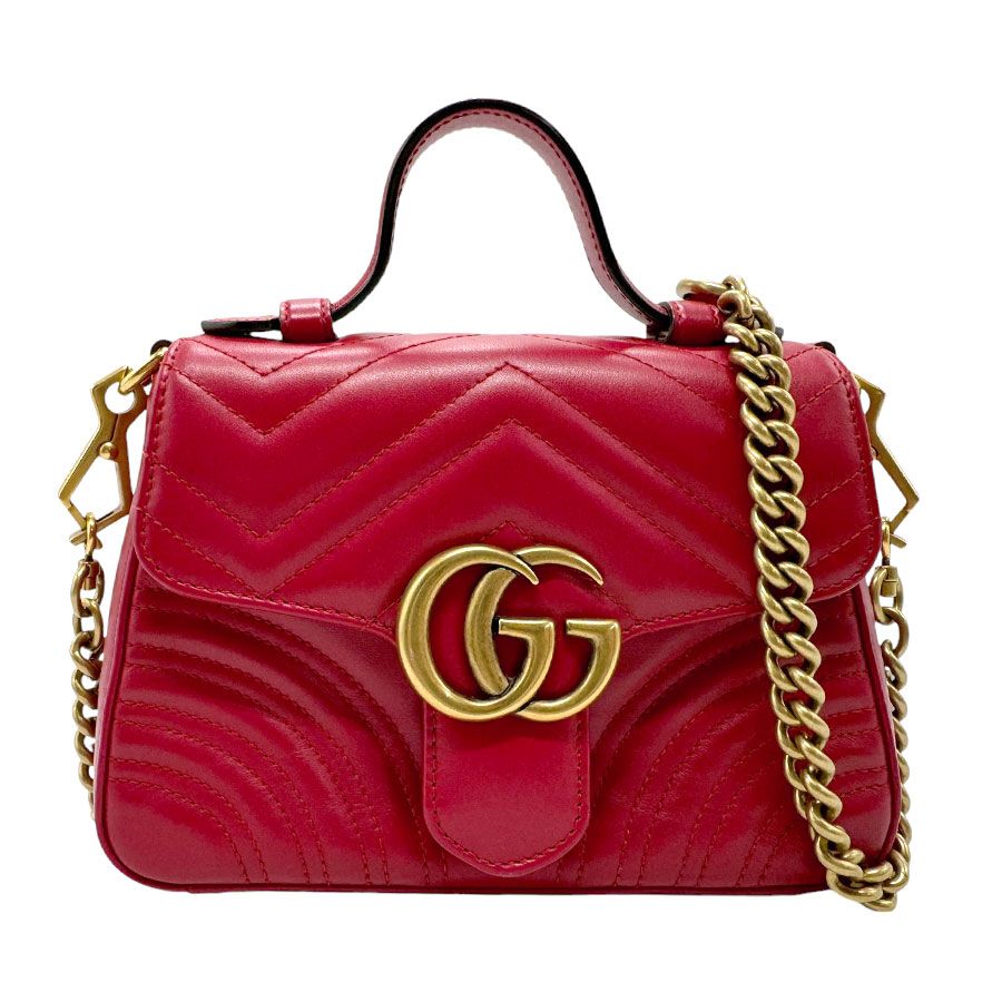 GUCCI グッチ　ショルダーバッグ 547260 DTDIT GGマーモント〕スモール トップハンドルバッグブラック