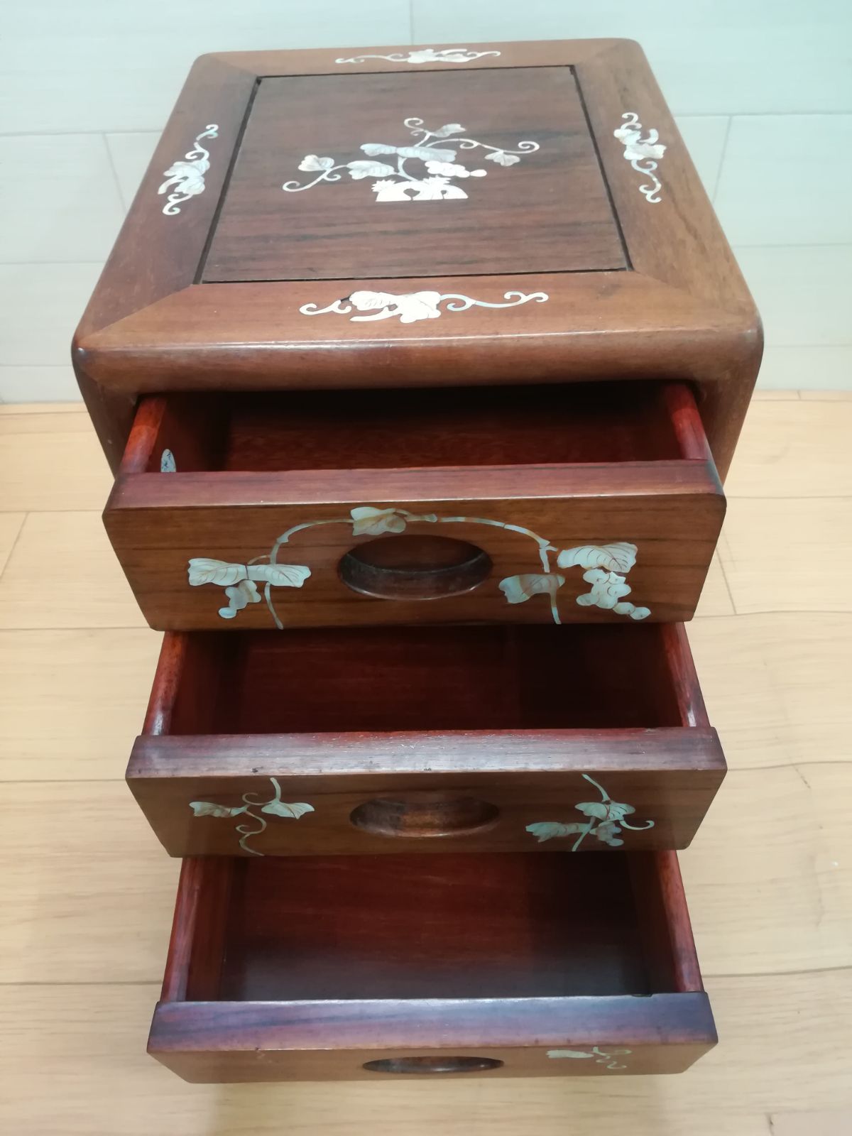 螺鈿家具 唐木 小引き出し 小型チェスト アンティーク 送料無料 2880