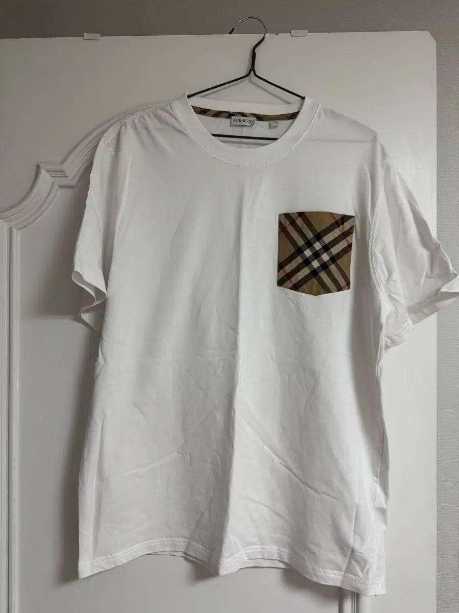 BURBERRY バーバリー チェック ポケット コットン Tシャツ 白