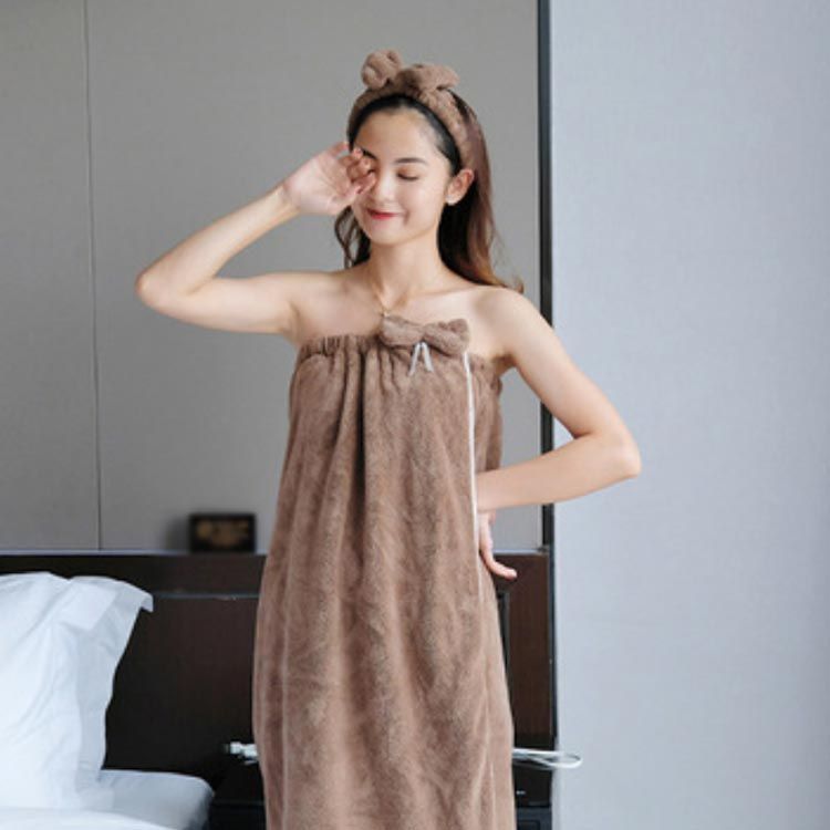 着るバスタオル ずり落ちない リポン付き ラップタオル プール