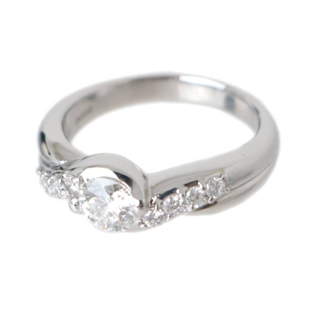 Pt900/プラチナ ダイヤ デザインリング 中0.507・0.20ct 11.5号 8.6g