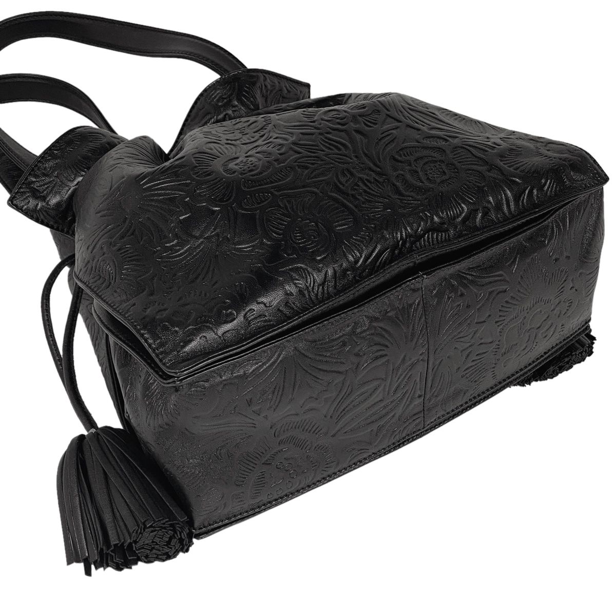 ロエベ LOEWE フラメンコ 30 アナグラム フリンジ フラワーモチーフ  