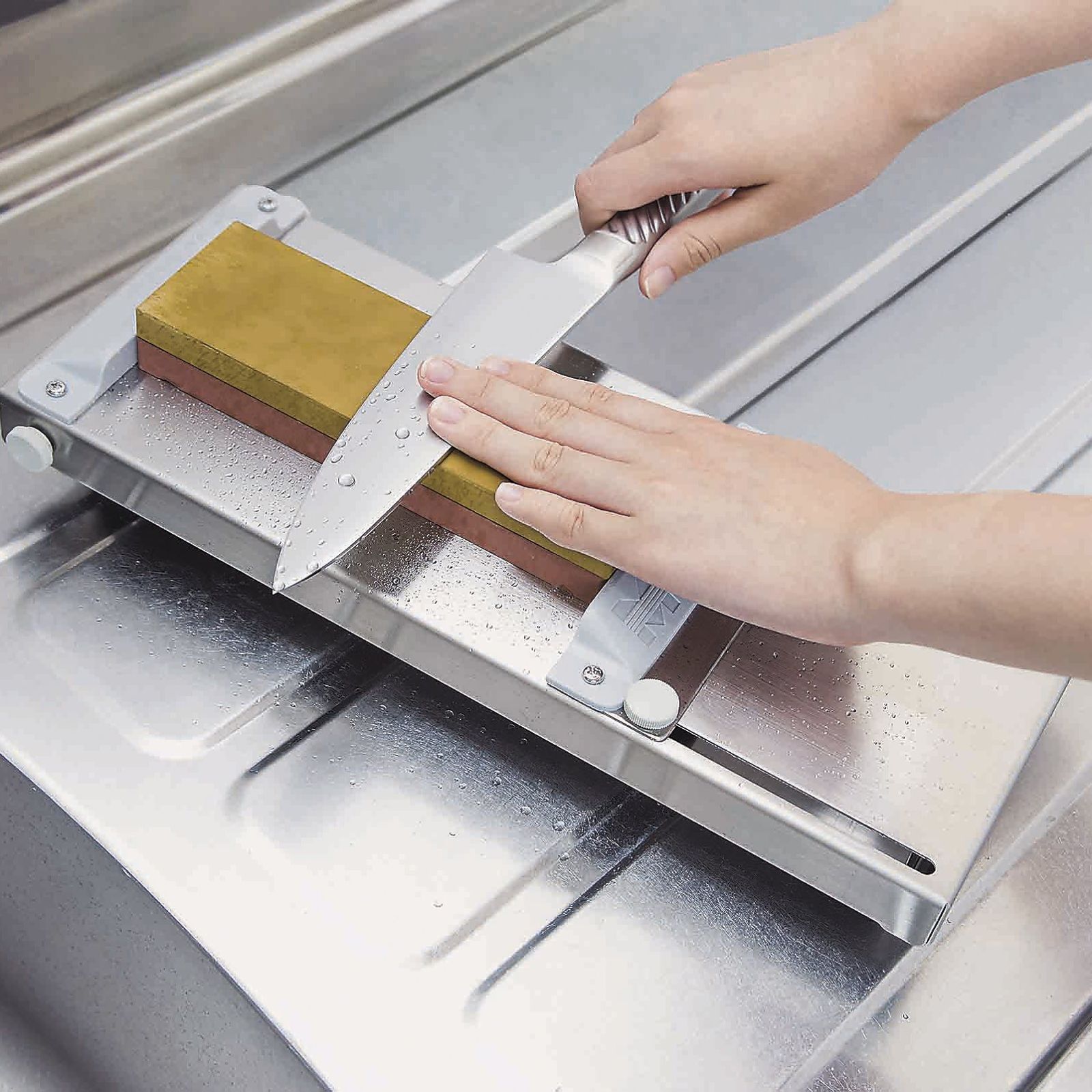  18-8 ステンレス 砥石固定台 シンク 流台兼用 研ぎ器 研磨 潤滑工具