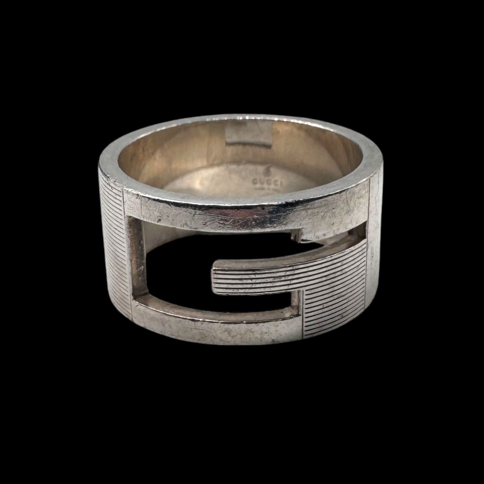 良品 グッチ 指輪 GGマーモント シルバー925 表記26 リング サイズ24