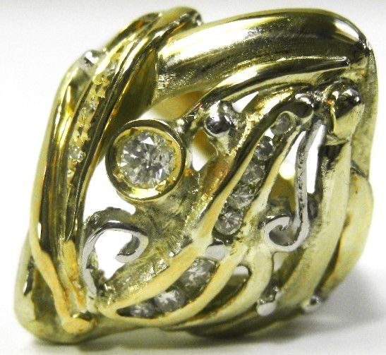 K18 Pt900入 18金リング 指輪 ダイヤ12ヶ 0.10ct サイズ12 - メルカリ
