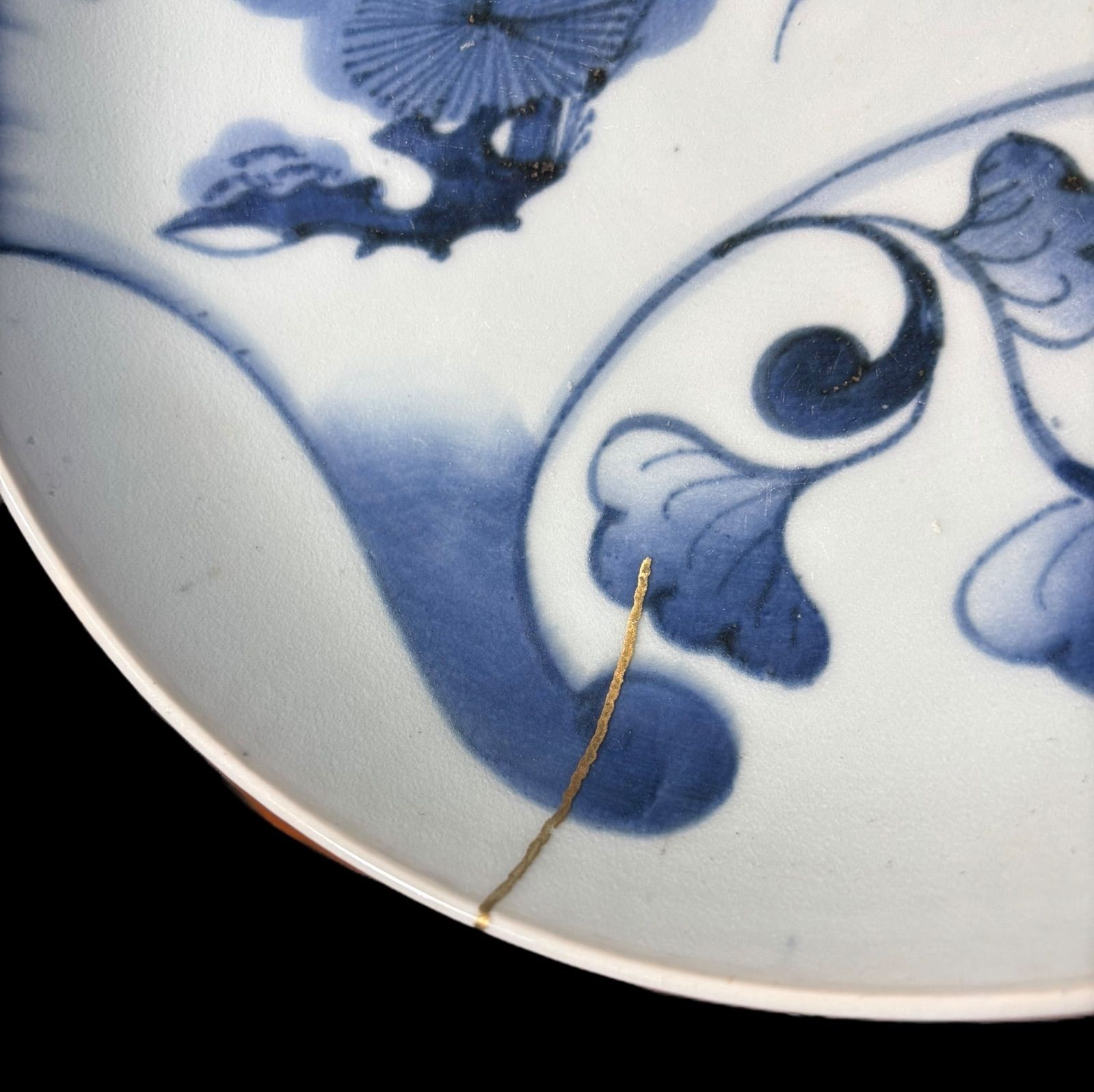 古伊万里染付扇面の図大皿 染付扇面楼閣山水図大皿 文化遺産オンライン