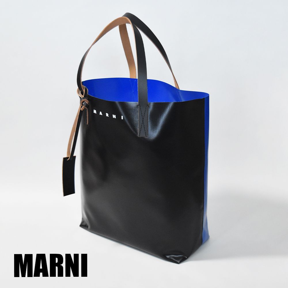 マルニ MARNI トートバッグ フラワー ブラック 本革 レザー 皮革製-