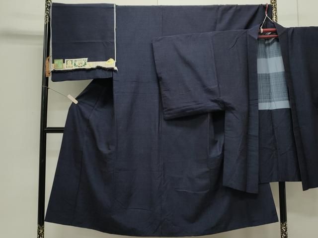平和屋着物●男性 結城紬 アンサンブル 杢 証紙付き 正絹 CAAS0260th