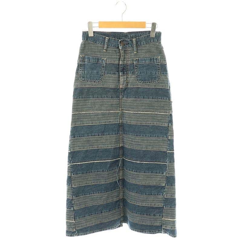 ヒステリックグラマー HYSTERIC GLAMOUR 23AW スクラッチロングデニムスカート タイトスカート 25 ブルー |ES OS