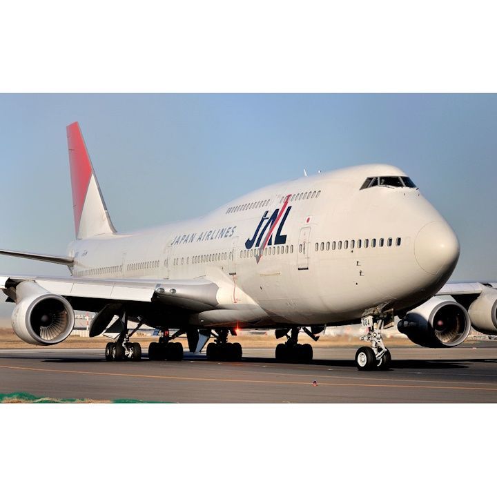 絵画風 壁紙ポスター (はがせるシール式) JAL国内線 ボーイング 747