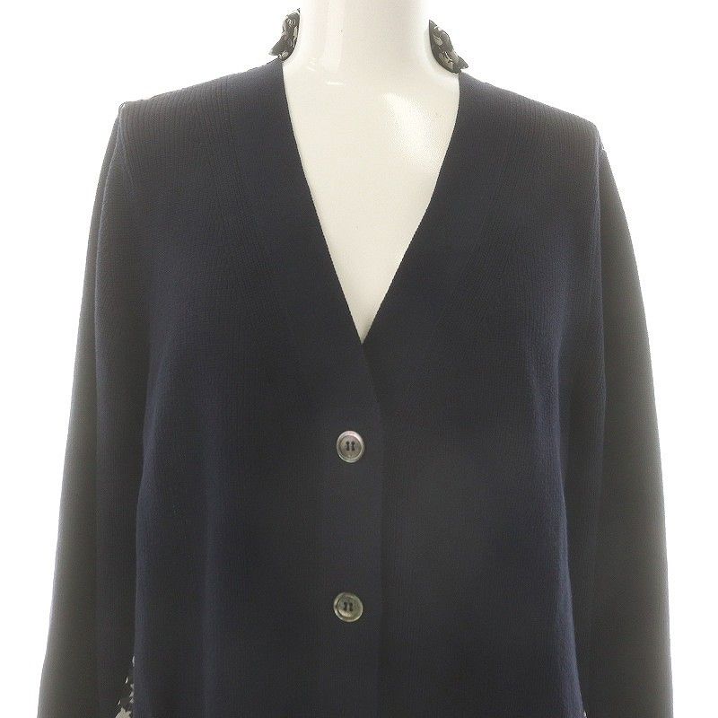 サカイ sacai プリーツドッキングニットカーディガン 2 ネイビー