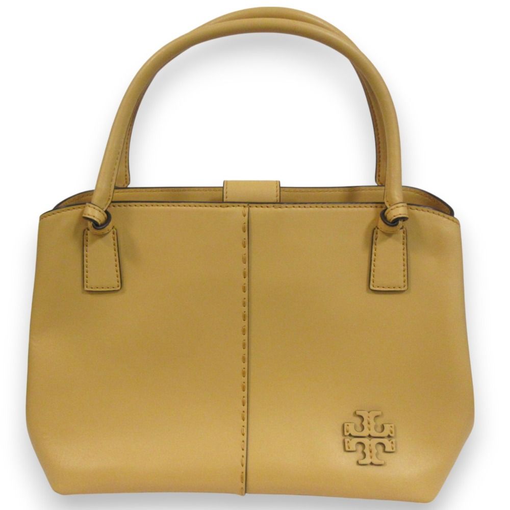 美品✨ トリーバーチ トートバッグ 肩掛け オールレザー キャメル ロゴ e13 美品 TORY BURCH トリーバーチ マックグローサッチェル レザー
