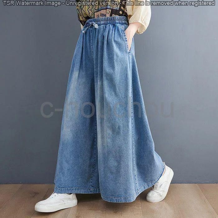 plantation ワイド デニムパンツ　ガウチョパンツ plantation ワイド デニムパンツ ガウチョパンツ plantation