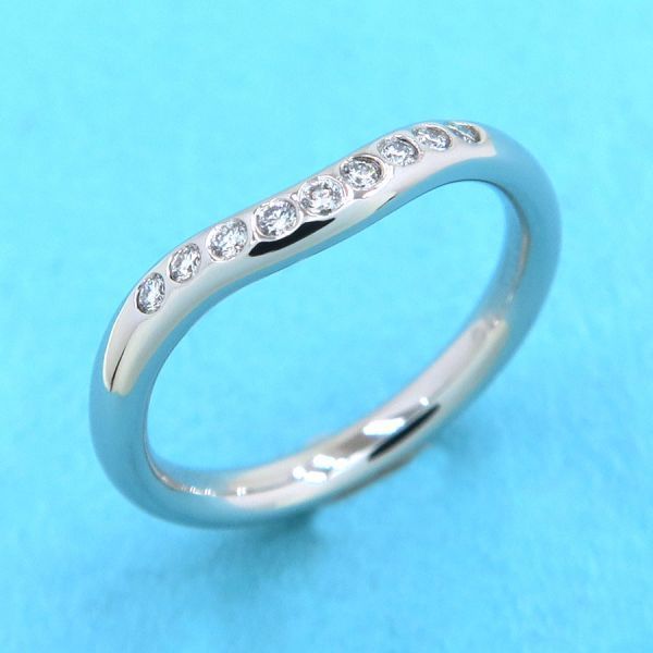 ティファニー カーブドバンドリング/ダイヤ9P#4 【無料ギフト  