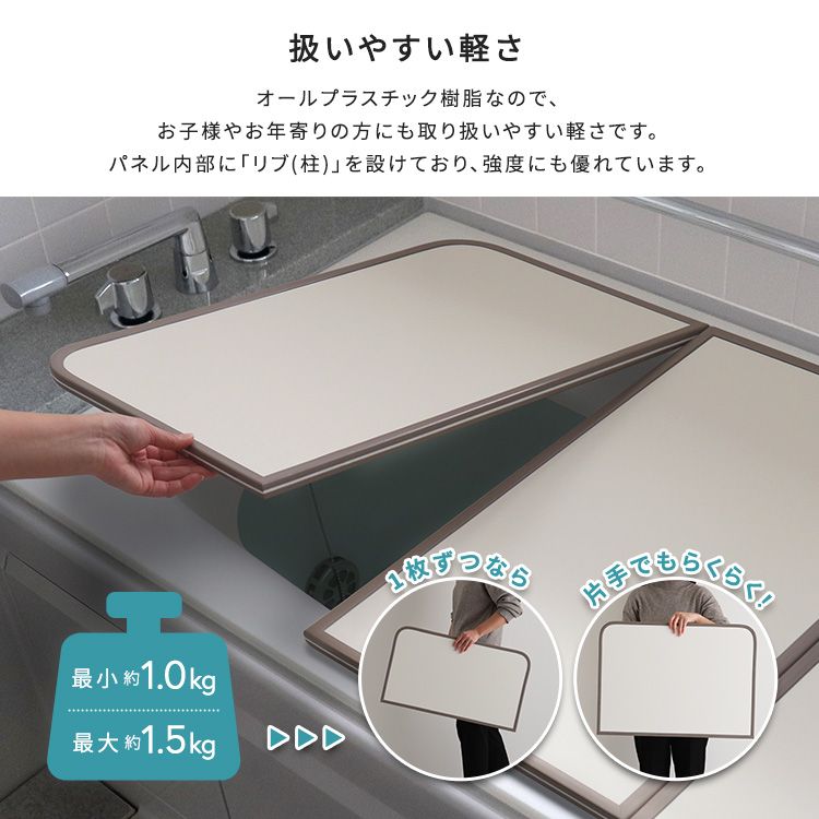軽くてカビが生えにくい組み合わせ風呂ふた 3枚組