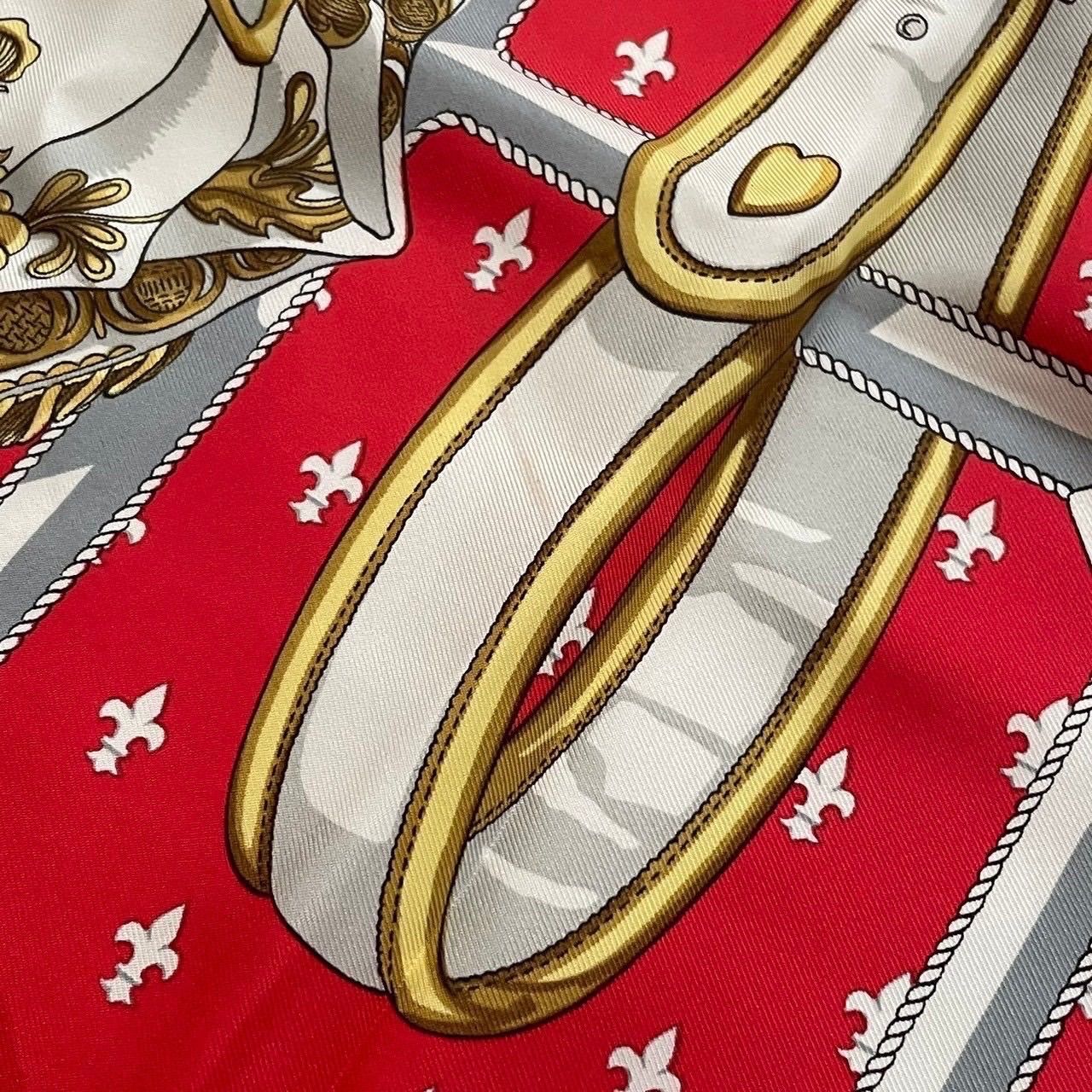 HERMES エルメス スカーフ 青 赤 マルチカラー 大判 カレ90