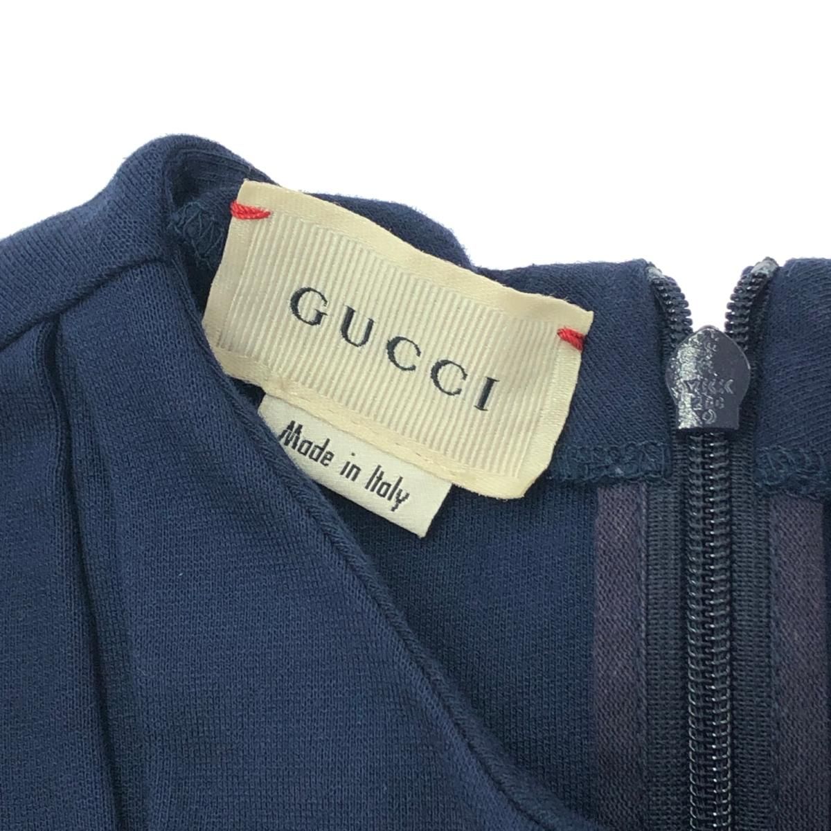 GUCCI グッチ リボンデザイン 半袖 ワンピース サイズ:5  ネイビー  キッズ 　240001100556 GUCCI グッチ リボンデザイン 半袖 ワンピース サイズ:5 ネイビー