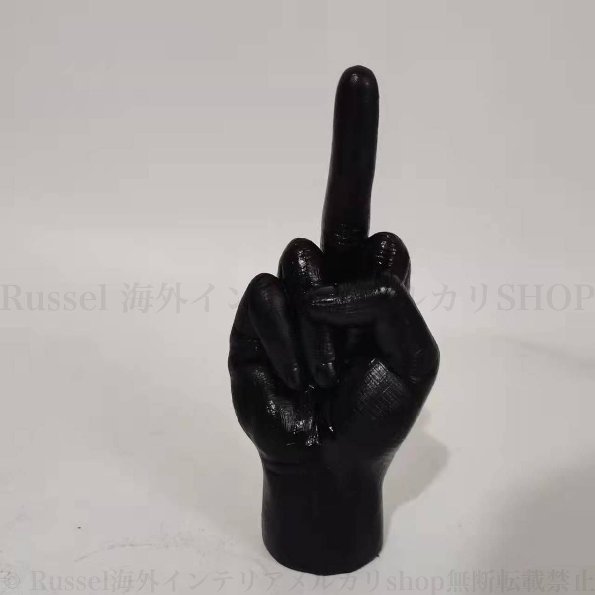 置物 オーナメント 黒 シルバー fuck hand」 Russel 海外 Hand 