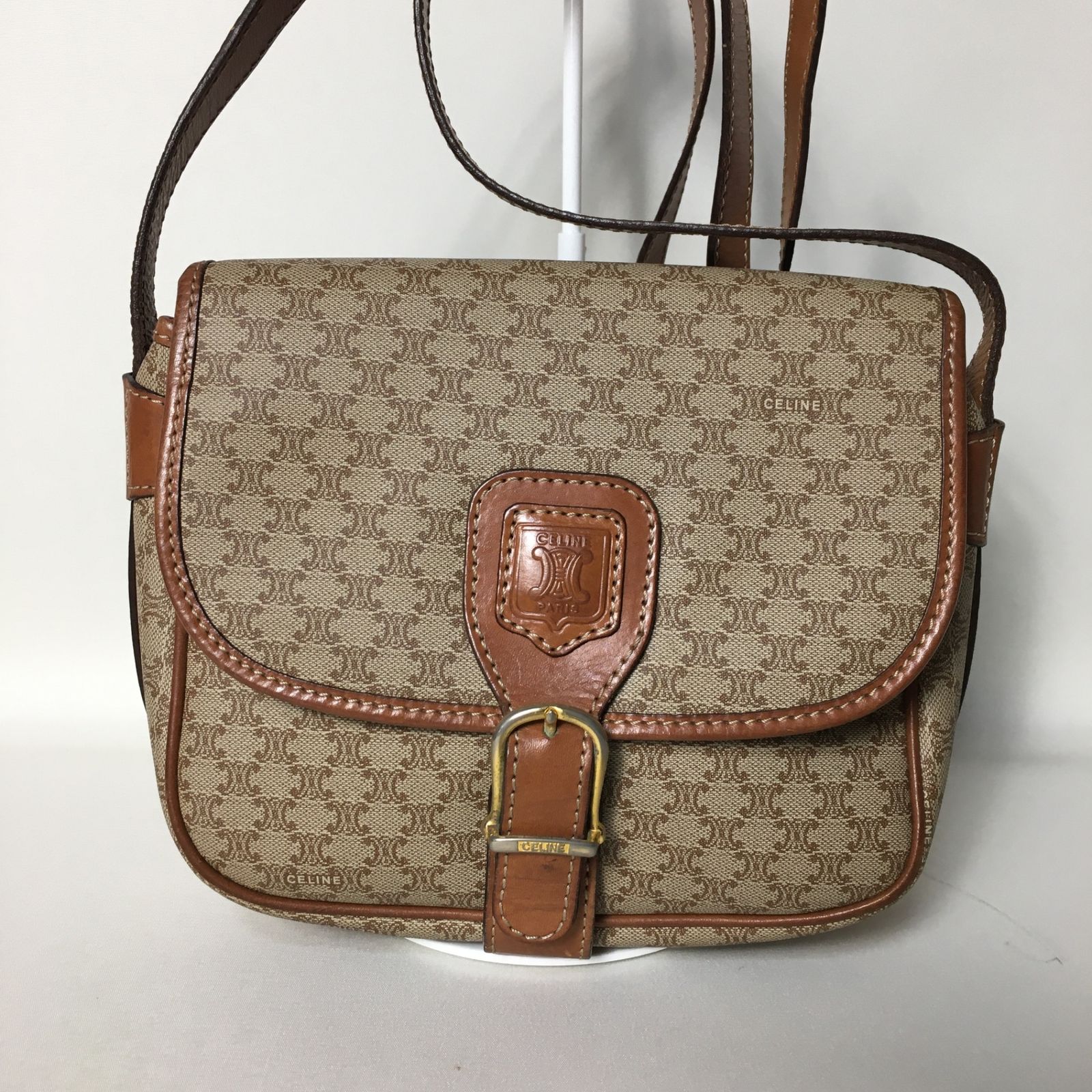 2505-97｜セリーヌ ショルダーバッグ ブラウン マカダム柄 トリオンフ CELINE - 2505-97｜セリーヌ ショルダーバッグ ブラウン