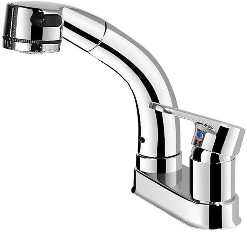 数量 泡沫 シャワーが切り替え ホース引き出し式 360°回転 シングルレバー 吐水口昇降 混合水栓 台付き2穴 洗面台蛇口 日本語取扱説明書付 シルバー Hefo