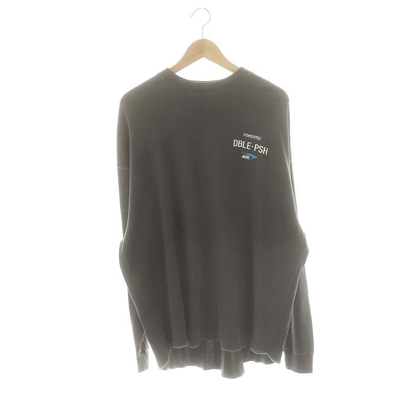 タインダブルプッシュ TAIN DOUBLE PUSH T421-LT005 PIGMENT DYED FOOTBALL LONG SLEEVE T-SHIRT Tシャツ カットソー 長袖 XL チャコールグレー |ES OS